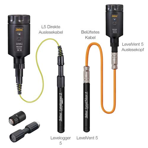 solinst levelogger 5 app interface with levelogger 5 and levelvent 5 dataloggers