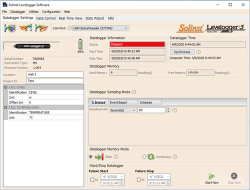 fenster „datenlogger-einstellungen“