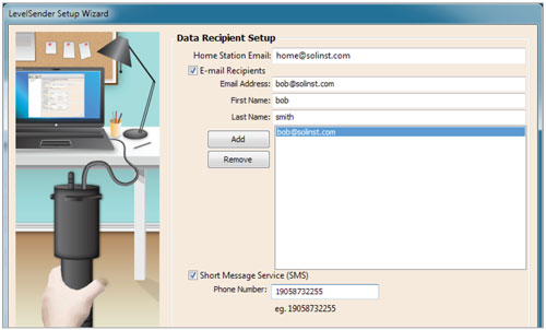 solinst levelsender 5 software-datenempfänger-setup-fenster