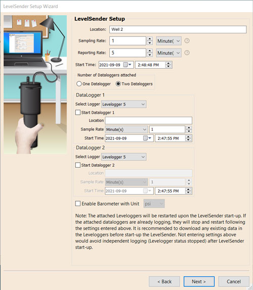 solinst levelsender 5-setup