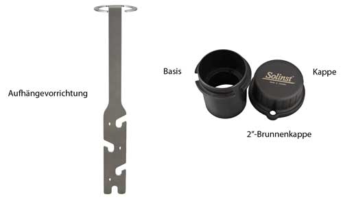 solinst levelsender-aufhängerhalterung und 2-zoll-verschlusskappe