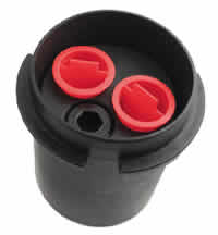 standard 2" locking well cap with dust plugs - top view