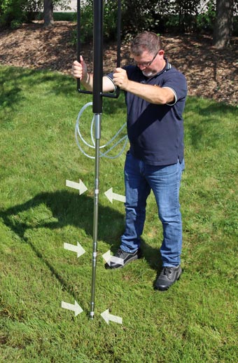 solinst drive point piezometer installation using manual slide hammer