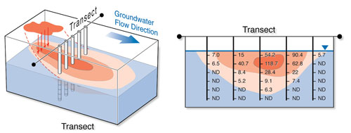 multilevels provide three dimensional groundwater data.
illustration courtesy of lfr levine-fricke and the american petroleum institute 