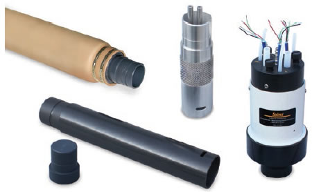 Solinst Waterloo System Components Packer Dual Stem Port PVC Casing and Wellhead Manifold solinst waterloo systems multilevel systems isolate groundwater monitoring zones multilevel applications packers pressure transducers sampling pumps hydraulic head measurements multilevel system sampling ports discrete zone monitoring discrete zone sampling isolating groundwater monitoring system from formation waters image