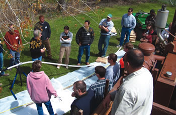 Outdoor installation demonstration at premises of Parrat-Wolff Environmental and Geotechnical Drilling Services Syracuse New York