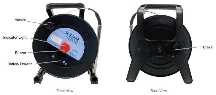 spohr lightweight water level meter showing front view and back view